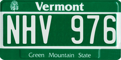 VT license plate NHV976
