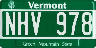 VT license plate NHV978