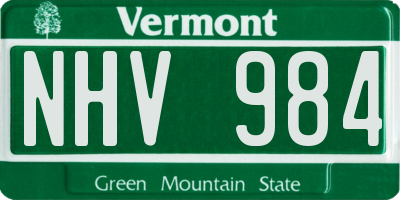 VT license plate NHV984
