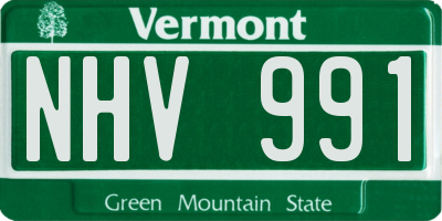 VT license plate NHV991