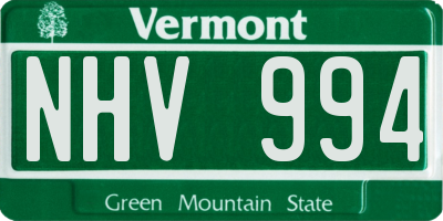 VT license plate NHV994