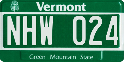 VT license plate NHW024
