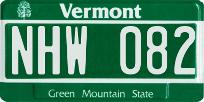 VT license plate NHW082