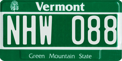 VT license plate NHW088