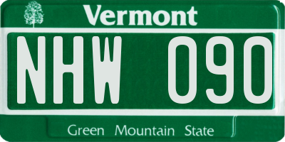VT license plate NHW090