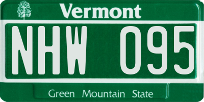 VT license plate NHW095
