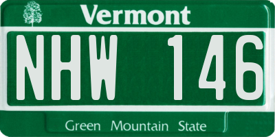 VT license plate NHW146