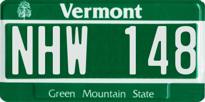 VT license plate NHW148