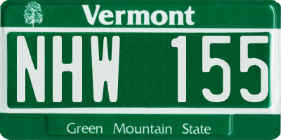 VT license plate NHW155