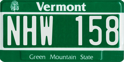 VT license plate NHW158