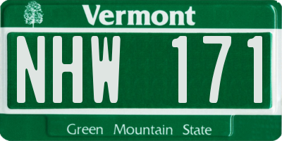 VT license plate NHW171