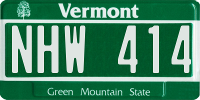 VT license plate NHW414