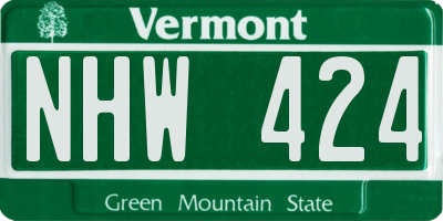 VT license plate NHW424