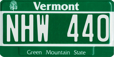 VT license plate NHW440