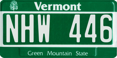 VT license plate NHW446