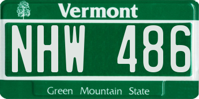 VT license plate NHW486