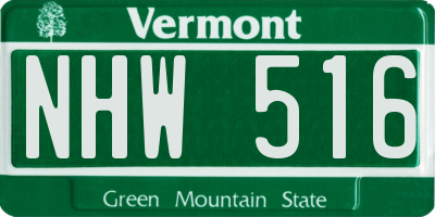 VT license plate NHW516