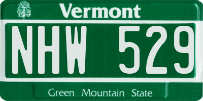 VT license plate NHW529