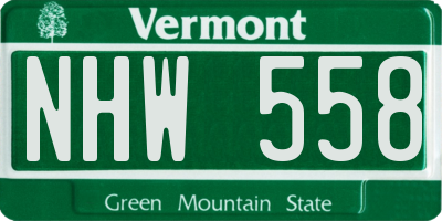 VT license plate NHW558