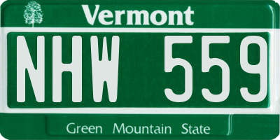 VT license plate NHW559