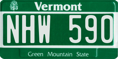VT license plate NHW590