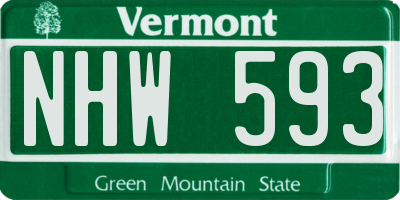 VT license plate NHW593