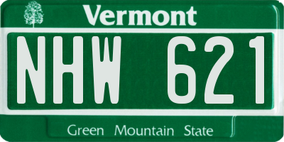 VT license plate NHW621
