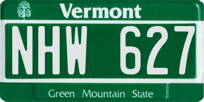 VT license plate NHW627