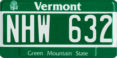 VT license plate NHW632