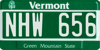 VT license plate NHW656
