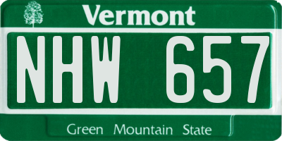 VT license plate NHW657