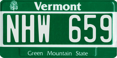 VT license plate NHW659