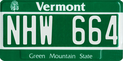 VT license plate NHW664