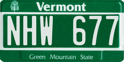 VT license plate NHW677