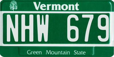 VT license plate NHW679