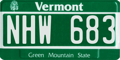 VT license plate NHW683