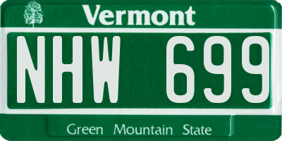 VT license plate NHW699