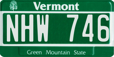 VT license plate NHW746