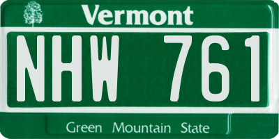 VT license plate NHW761