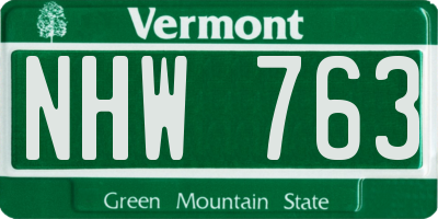 VT license plate NHW763