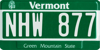 VT license plate NHW877
