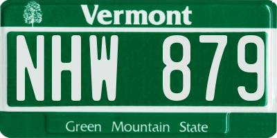 VT license plate NHW879