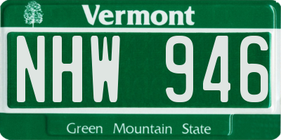VT license plate NHW946