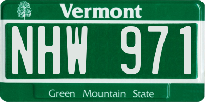 VT license plate NHW971