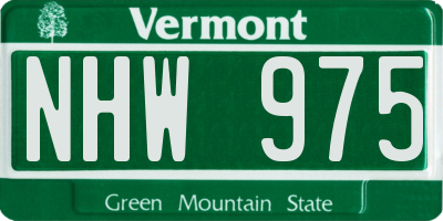 VT license plate NHW975