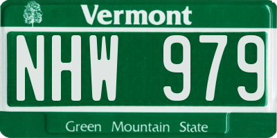 VT license plate NHW979