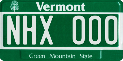 VT license plate NHX000