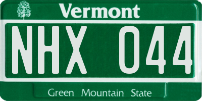 VT license plate NHX044