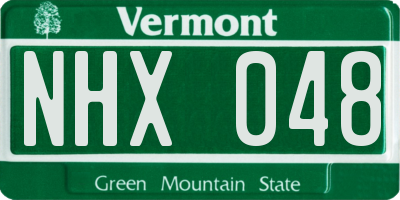VT license plate NHX048
