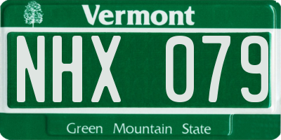 VT license plate NHX079